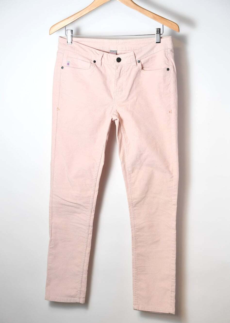 Stio Womens 8 Light Pink Corduroy Rivet Cord Pants Slim Straight Fit Stretch